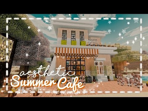 🦋 Aesthetic Summer Cafe 🌅☕ //Chill Speed Build✨// Minecraft PE🦋 | The Girl Miner ⛏️