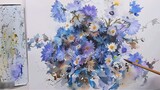 Watercolor flowers ~ purple flowers