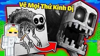 TÔ GÀ THỬ THÁCH 24H VẼ MỌI THỨ ĐỀU TRỞ NÊN ĐÁNG SỢ TRONG MINECRAFT