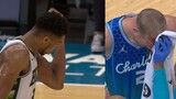 Giannis Can't Believe His Elbow Cut Open Mason Plumlee Head&Scary Blood!