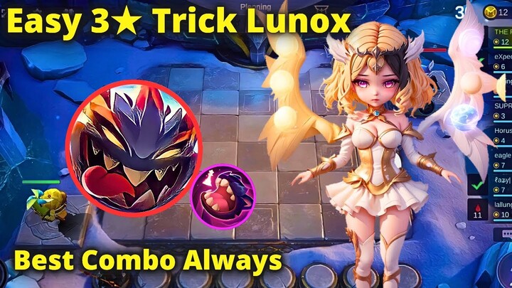 MOST EASY WAY 3 STAR LUNOX WITH THARZ SKILL 2 NEW META | MLBB MAGIC CHESS BEST SYNERGY COMBO TERKUAT