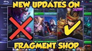 NEW UPDATES ON FRAGMENT SHOP | Mobile Legends: Bang Bang!