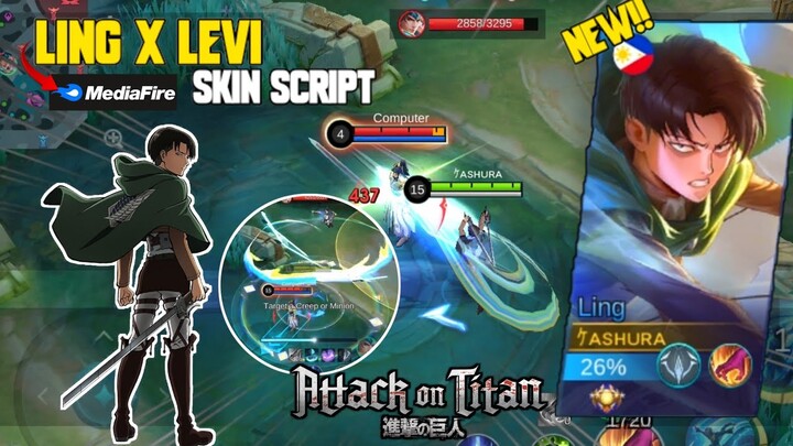 NEW!! Script Skin Ling x Levi Ackerman Attack on Titan