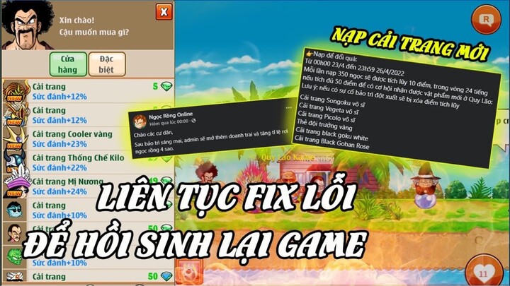 Ngọc Rồng Online - AD Sửa Chữa Sai Lầm Để Hồi Sinh Lại Game...View Hiến Máu Kiếm Cải Trang Mới !