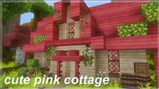 [Minecraft] Cute Pink Cottage | aesthetic speedbuild 🌷