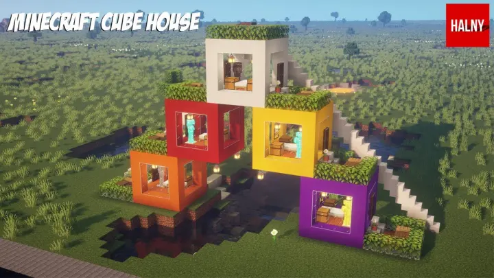 Cube house in minecraft - Tutorial