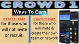 Crowd1 :   Ways To Earn Updated 2020
