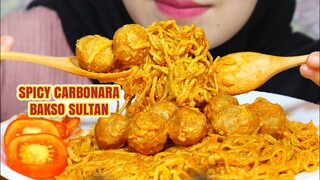 ADA LAWAN❓ASMR CREAMY SPICY CARBONARA SULTAN BAKSO KEJU KANZLER | ASMR INDONESIA