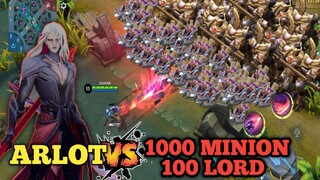 ARLOTT VS 1000 MINION 100 LORD NO COLDOWN SKILL!! - MOBILE LEGENDS BANG BANG