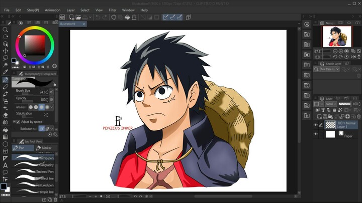 Monkey D. Luffy (One Piece) Digital Fan Art #BilibiliAniSummerFair