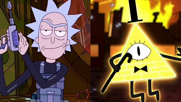 -Genius on the left and lunatic on the right. Who are you? -God. Rick Sanchez/Bill Cipher