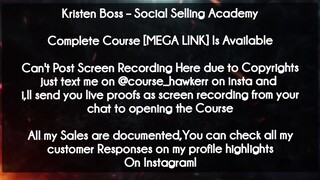 Kristen Boss course Social Selling Academy Download