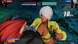 KOF15　チャンピオンvsチャンピオン　世界１位アンヘルvs世界１位庵　１５HITクライマックスコンボで圧倒