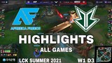 Highlight AF vs BRO All Game LCK Mùa Hè 2021 LCK Summer 2021 Afreeca Freecs vs Fredit BRION