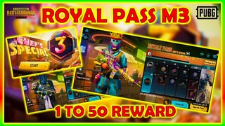 ROYAL PASS M3 1 TO 50 REWARDS | PUBG MOBILE ROYAL PASS M3 LEAKS | ROYAL PASS C1S2 M3