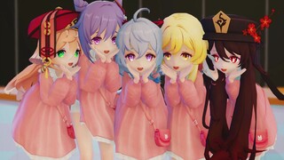 [MMD]5 สาวใน <เก็นชินอิมแพกต์> เต้นด้วยกันในชุดเหมือนกัน