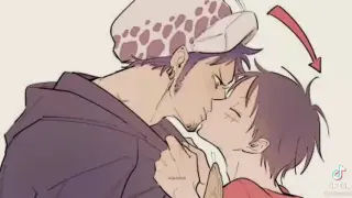 Luffy Ã— law kissing each other