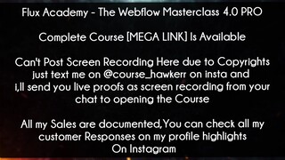Flux Academy Course The Webflow Masterclass 4.0 PRO download