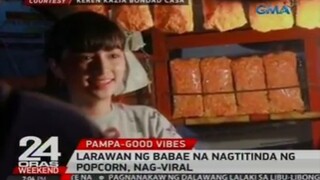 Larawan ng babaeng nagtitinda ng popcorn nagviral