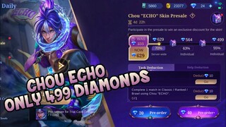 CHOU M4 ECHO SKIN AS LOW AS 499 DIAMONDS ONLY AND RELEASE DATE ? || MOBILE LEGENDS NEW SKIN 2023