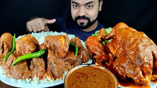 SPICY WHOLE CHICKEN CURRY, MUTTON LIVER CURRY, MUTTON HEART CURRY, RICE ASMR MUKBANG EATING SHOW ||