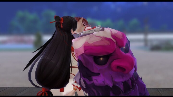 [ Onmyoji MMD ] Hantu Shura yang idiot mencium dewa yang mengambil kain itu (hubungan)