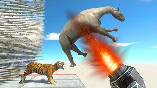 Blast With Jet Turbines on Sharp Spikes - Animal Revolt Battle Simulator