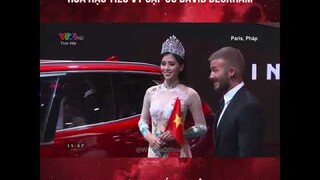 Hoa Hậu Tiểu Vy gặp David Beckham tại lễ ra mắt xe hơi Vinfast tại Paris Motor Show Pháp