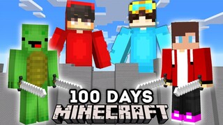 Survived 100 Days Of Cash and Nico Titan Attack On in Minecraft Challenge Maizen JJ and Mikey EXE