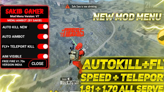 ฟรีเมนู Mod Fire Vip 100% AutoKill ยิงหัวอัตโนมัติ Free Fire 170X & 181X Fly Teleport Speed