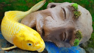 Momen Terlucu Pulau Ikan Menangkap Emas, Penyu besar   Stop Motion ASMR Santai Primitif Mukbang