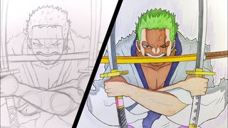How to Draw Zoro (Three Swords) - [One Piece]