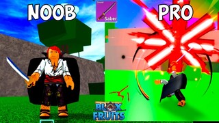 Noob to Pro Using Reworked SABER V2 in BloxFruits Roblox