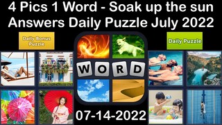 4 Pics 1 Word - Soak up the sun - 14 July 2022 - Answer Daily Puzzle + Bonus Puzzle