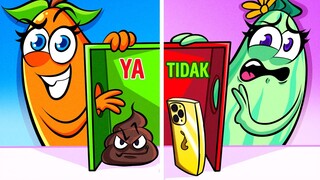 Pilih Satu Tombol || Tantangan YA atau TIDAK oleh Pear Couple