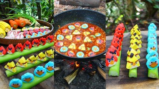 Cooking Angry Bird Recipe in Fry Pan, Pineapple,Water Melon Angry Birds