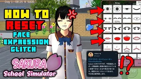 How to RESET the FACIAL EXPRESSION GLITCH  in the new update - SAKURA SCHOOL SIMULATOR