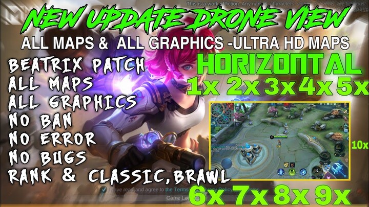 Horizontal Drone View Mobile Legends | Beatrix Patch 1.5.62 | Working All Maps & All Graphics | MLBB