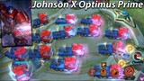 Johnson No Cooldown Skills Transformers Skin Optimus Prime Gameplay | Mobile Legends New Skin