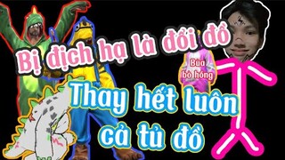 Một ngày thay cả tủ đồ trong FreeFire, bị địch hạ là Đổi Đồ | Chú Xám #shorts