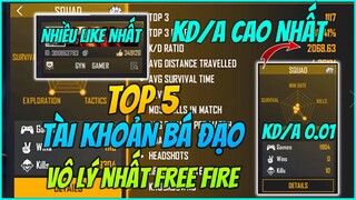 (Free Fire)  Top 5 Tài Khoản Free Fire Bá Đạo Và Vô Lý Nhất Thế Giới - Nhện 2000 Chấm - Chipi Gaming