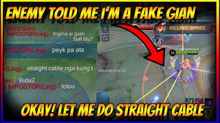 FAKE GIAN DAW AKO, PINAKITAAN KO NG STRAIGHT CABLE | MLBB