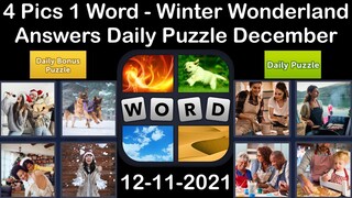 4 Pics 1 Word - Winter Wonderland - 11 December 2021 - Answer Daily Puzzle + Bonus Puzzle