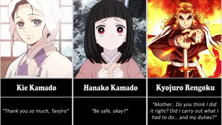 Last Words of Demon Slayer Characters (Anime Only)