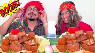 SPICY PORK CURRY EATING CHALLEGE || PORK CURRY EATING SHOW || PORK CURRY RECIPE