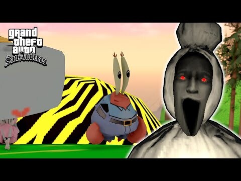 TUAN KRAB DIGANGGU POCONG SAAT CAMPING - GTA Lucu Spongebob