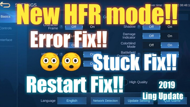Mobile legends - How to get HFR mode (All Problem Fix!!) Ling Update 2019