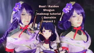 ♡ Baal / Raiden Shogun cosplay makeup tutorial ♡ / Genshin impact