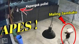 Maling Terapes Yang Di pergokin Polisi Saat Mau Kabur‼️Maling ini Di ringkus polisi Bikin Ngakak