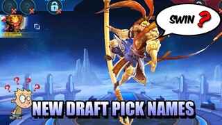 MY LIFE HAS BEEN A LIE 😧 NEW DRAFT PICK NAMES IN MOBILE LEGENDS